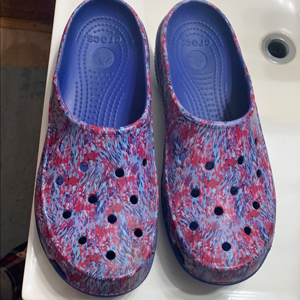 Crocs Blue Sole Clogs